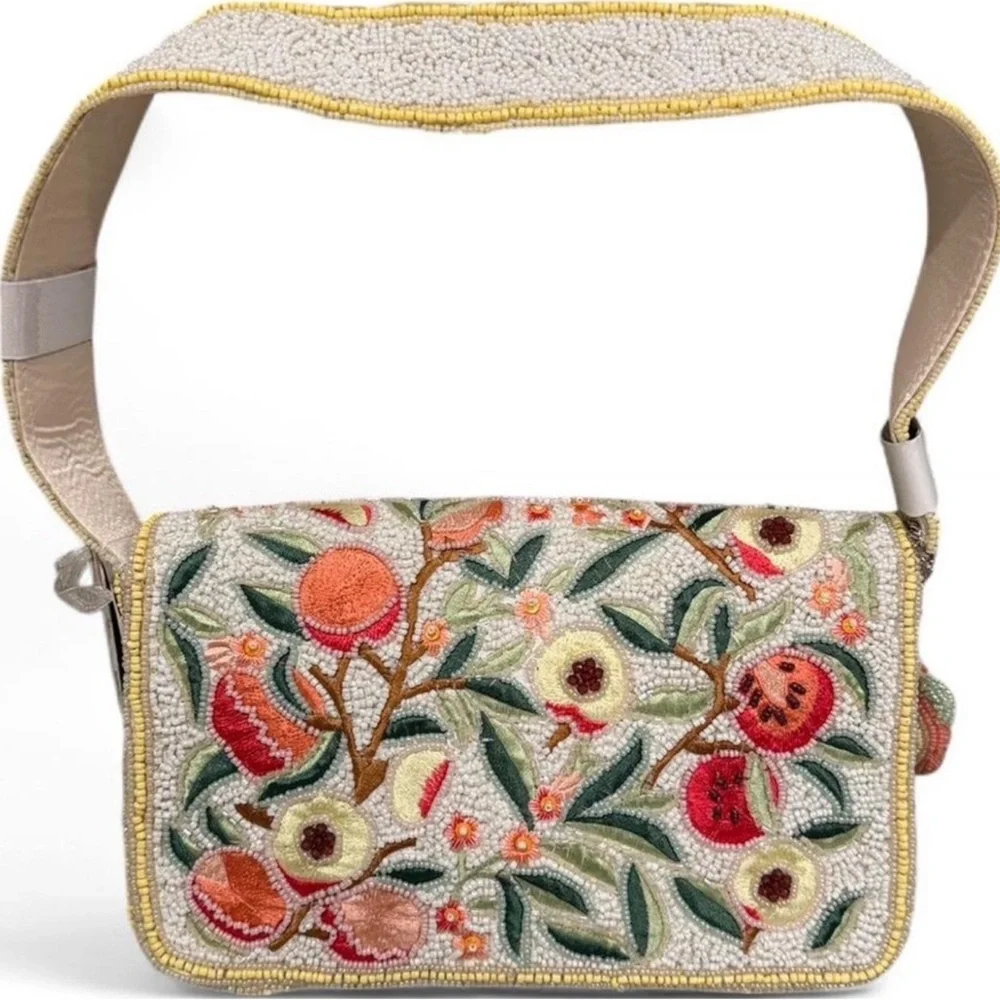 Peach Fruit Beaded Bag NWT